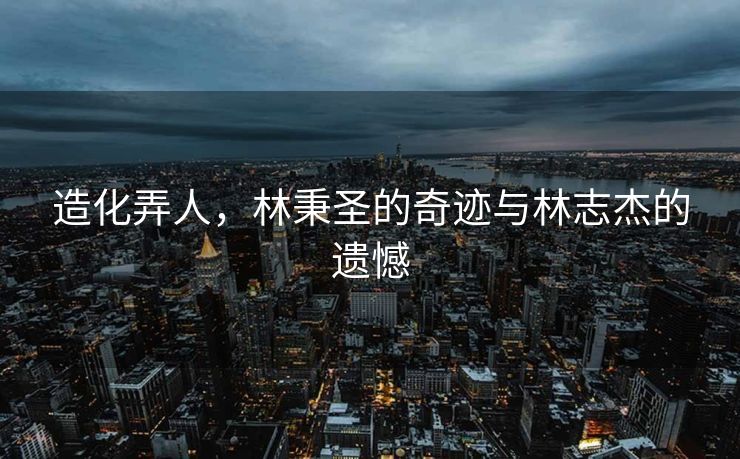 造化弄人，林秉圣的奇迹与林志杰的遗憾
