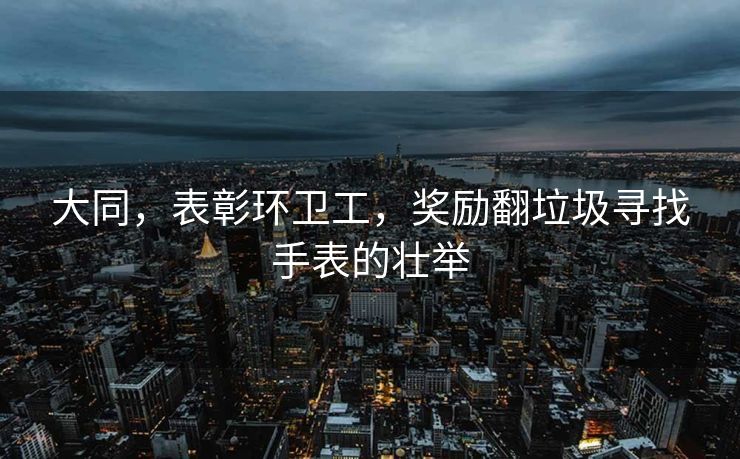 大同，表彰环卫工，奖励翻垃圾寻找手表的壮举
