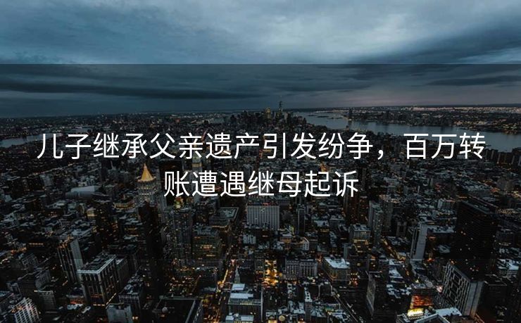 儿子继承父亲遗产引发纷争，百万转账遭遇继母起诉