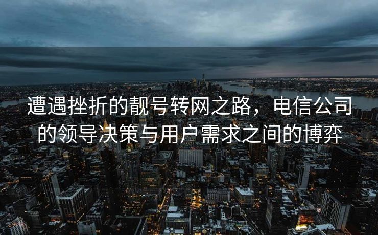 遭遇挫折的靓号转网之路，电信公司的领导决策与用户需求之间的博弈