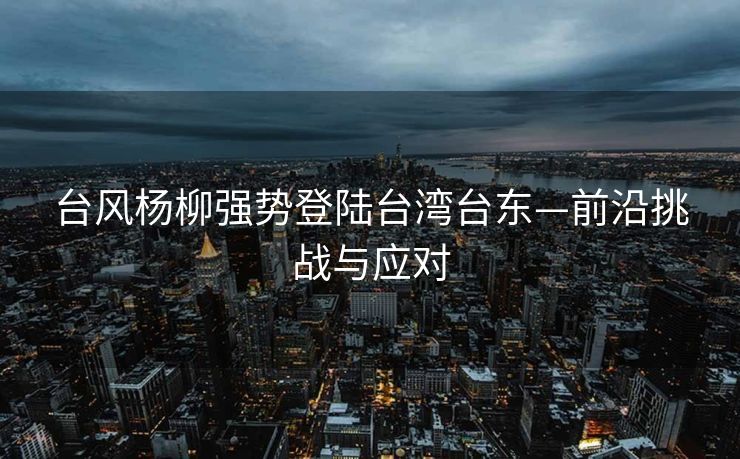 台风杨柳强势登陆台湾台东—前沿挑战与应对