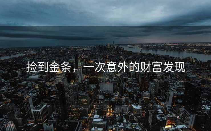 捡到金条，一次意外的财富发现
