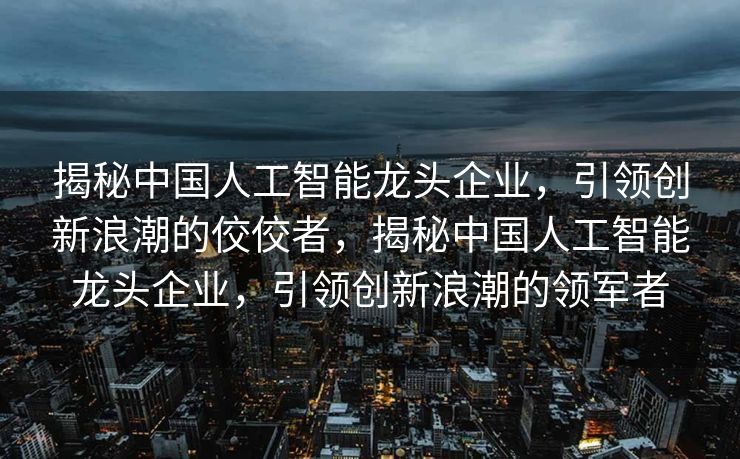揭秘中国人工智能龙头企业，引领创新浪潮的佼佼者，揭秘中国人工智能龙头企业，引领创新浪潮的领军者