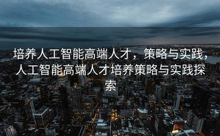 培养人工智能高端人才，策略与实践，人工智能高端人才培养策略与实践探索