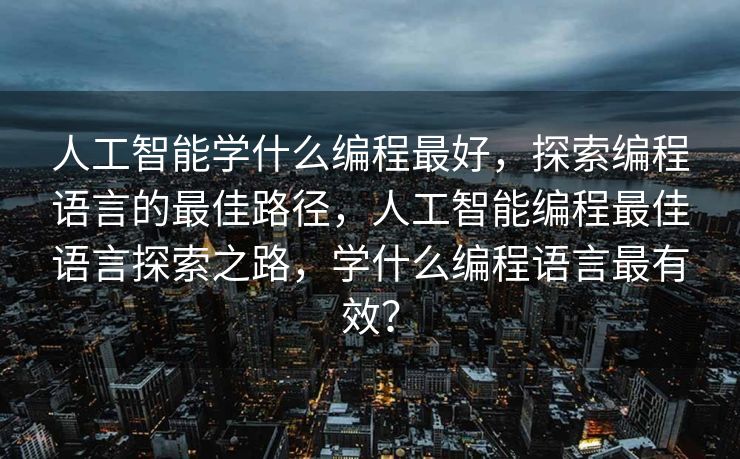 人工智能学什么编程最好，探索编程语言的最佳路径，人工智能编程最佳语言探索之路，学什么编程语言最有效？