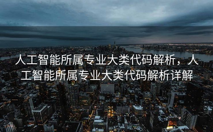 人工智能所属专业大类代码解析，人工智能所属专业大类代码解析详解