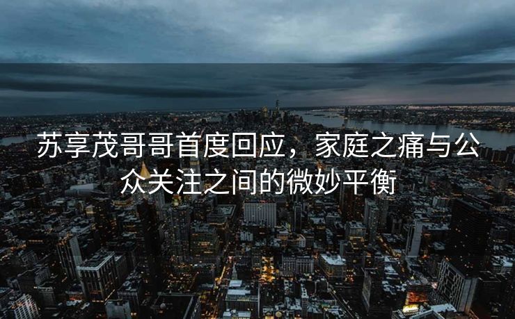 苏享茂哥哥首度回应，家庭之痛与公众关注之间的微妙平衡