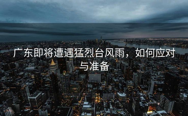 广东即将遭遇猛烈台风雨，如何应对与准备