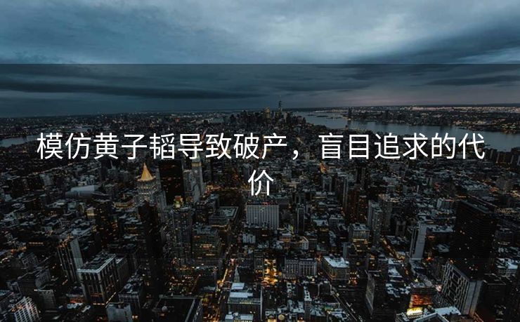模仿黄子韬导致破产，盲目追求的代价