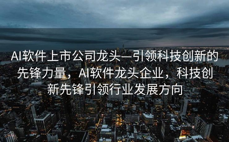 AI软件上市公司龙头—引领科技创新的先锋力量，AI软件龙头企业，科技创新先锋引领行业发展方向