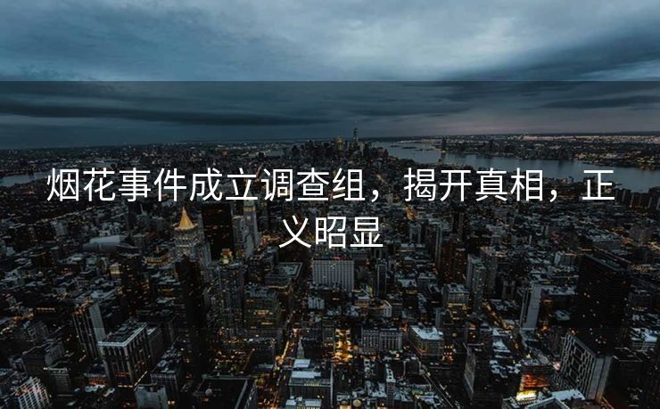 烟花事件成立调查组，揭开真相，正义昭显