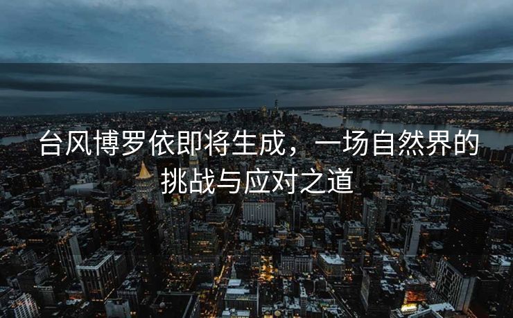 台风博罗依即将生成，一场自然界的挑战与应对之道