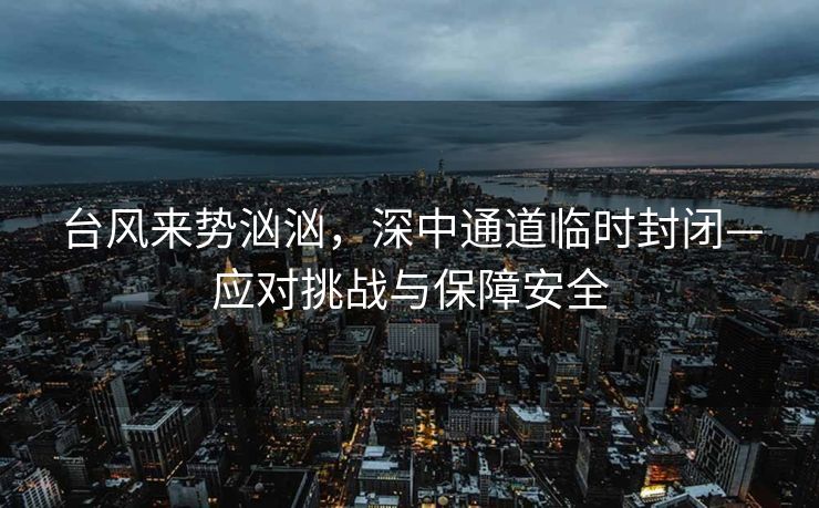 台风来势汹汹，深中通道临时封闭—应对挑战与保障安全