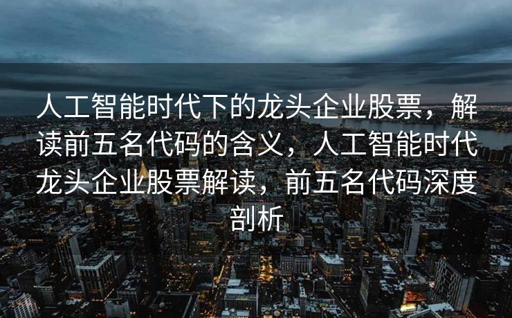人工智能时代下的龙头企业股票，解读前五名代码的含义，人工智能时代龙头企业股票解读，前五名代码深度剖析