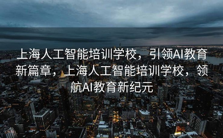 上海人工智能培训学校，引领AI教育新篇章，上海人工智能培训学校，领航AI教育新纪元