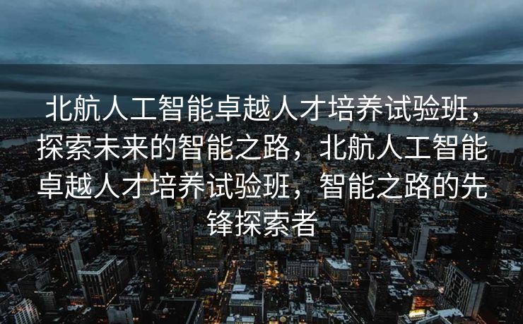 北航人工智能卓越人才培养试验班，探索未来的智能之路，北航人工智能卓越人才培养试验班，智能之路的先锋探索者