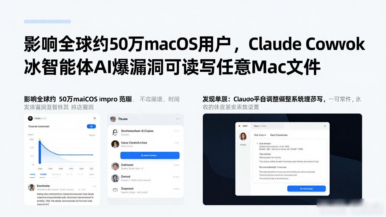 影响全球约 50 万 macOS 用户，Claude Cowork 智能体 AI 爆漏洞可读写任意 Mac 文件__影响全球约 50 万 macOS 用户，Claude Cowork 智能体 AI 爆漏洞可读写任意 Mac 文件