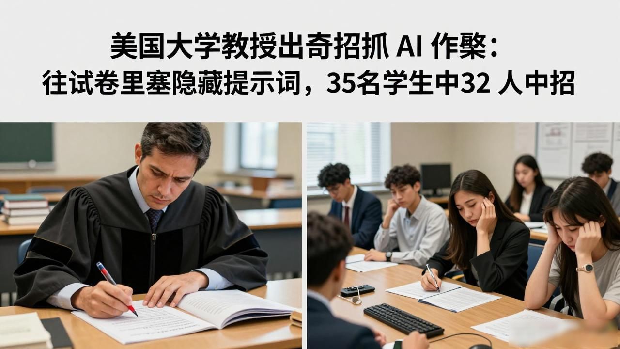 美国大学教授出奇招抓 AI 作弊：往试卷里塞隐藏提示词，35 名学生中 32 人中招
