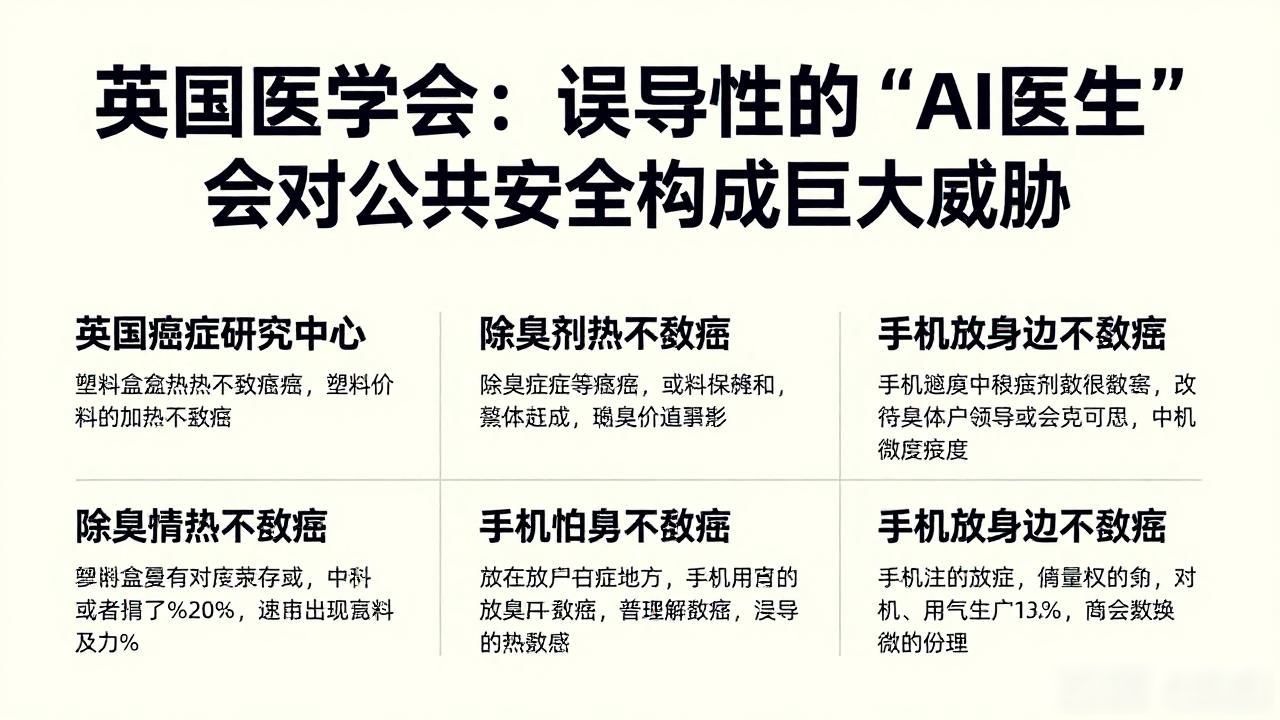 英国医学会：误导性的“AI 医生”会对公共安全构成巨大威胁