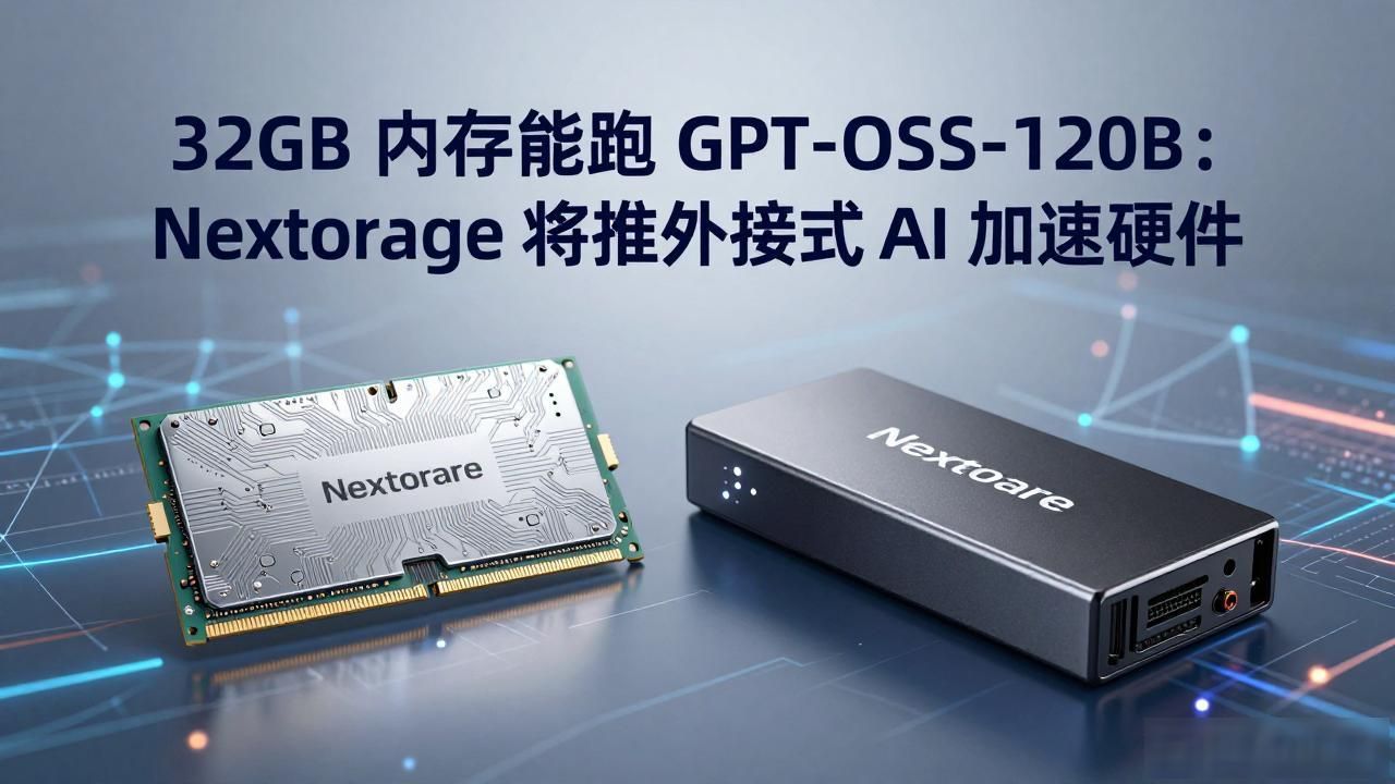 32GB 内存能跑 GPT-OSS-120B：Nextorage 将推外接式 AI 加速硬件