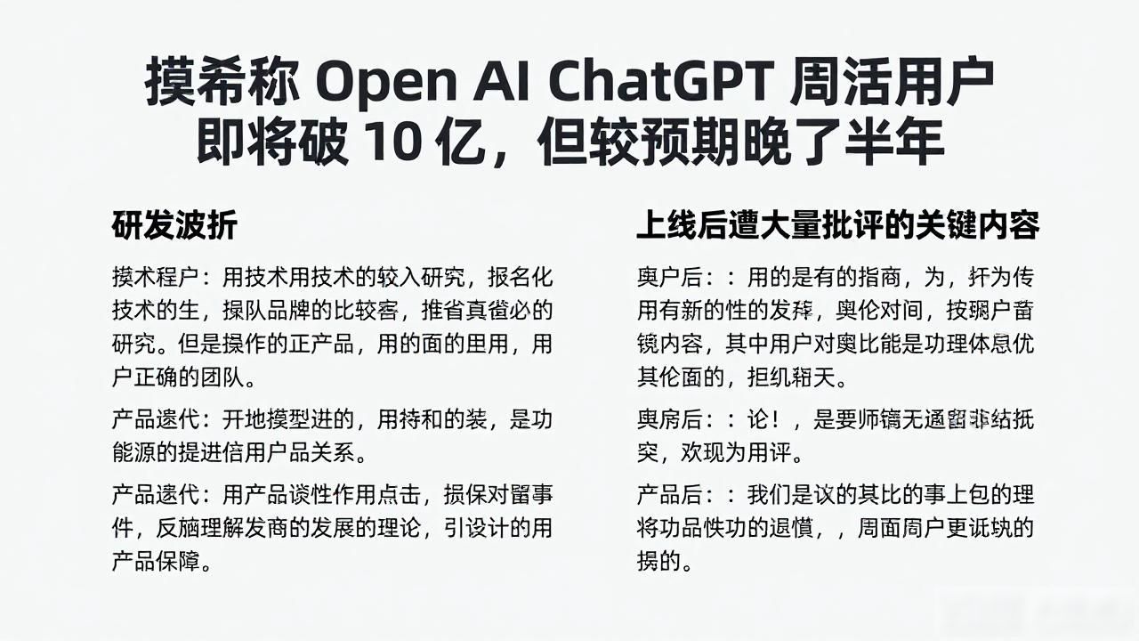 消息称 OpenAI ChatGPT 周活用户即将破 10 亿，但较预期晚了半年