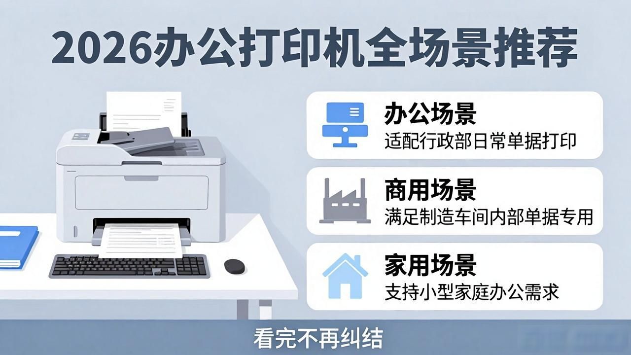2026年办公打印机推荐：办公、商用、家用全场景解析，看完不再纠结