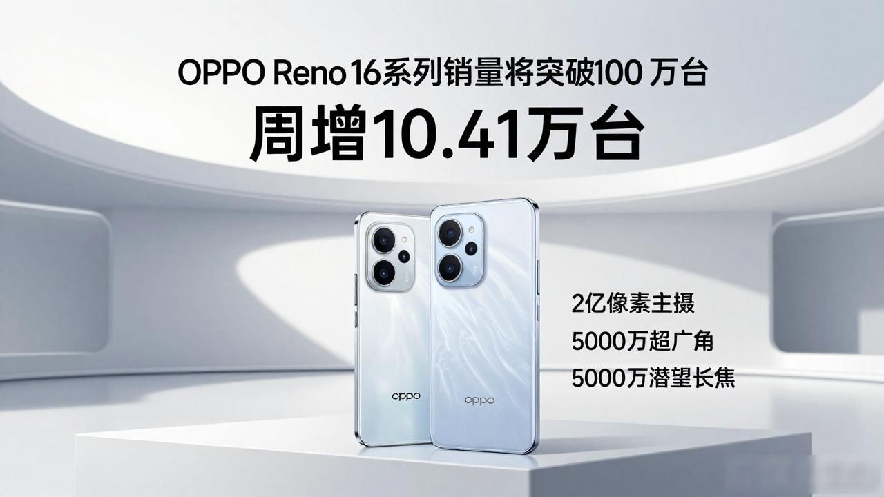 OPPO Reno 16系列销量将突破100万台 周增10.41万台
