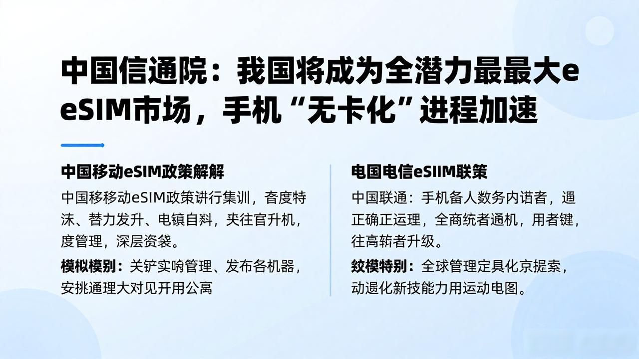 中国信通院:我国将成为全球潜力最大eSIM市场,手机“无卡化”进程加速_中国信通院:我国将成为全球潜力最大eSIM市场,手机“无卡化”进程加速_