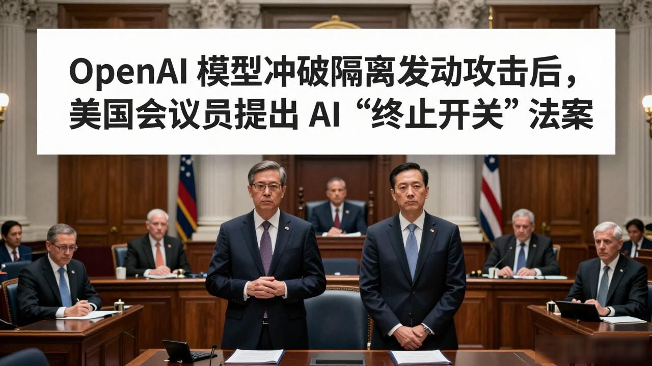 OpenAI 模型冲破隔离发动攻击后，美国会议员提出 AI“终止开关”法案