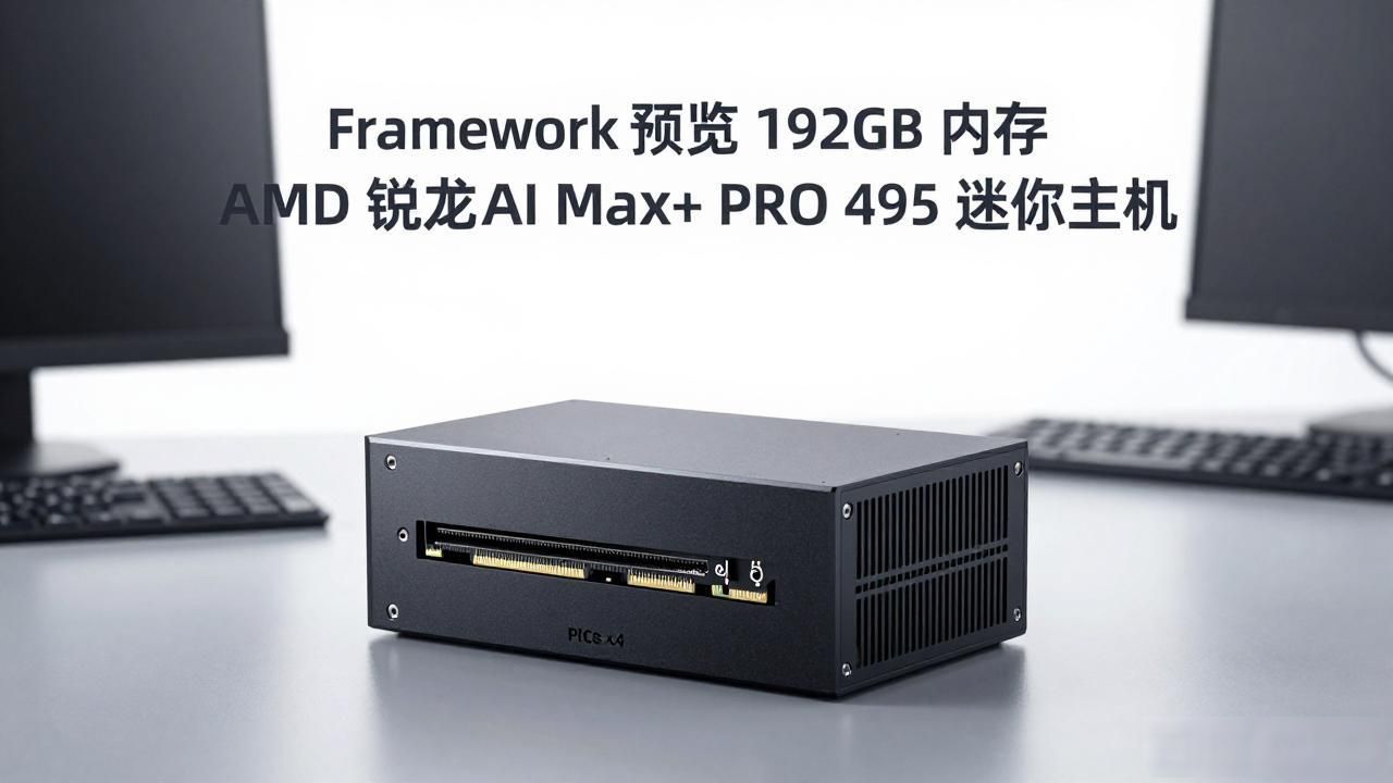 Framework 预览 192GB 内存 AMD 锐龙 AI Max+ PRO 495 迷你主机