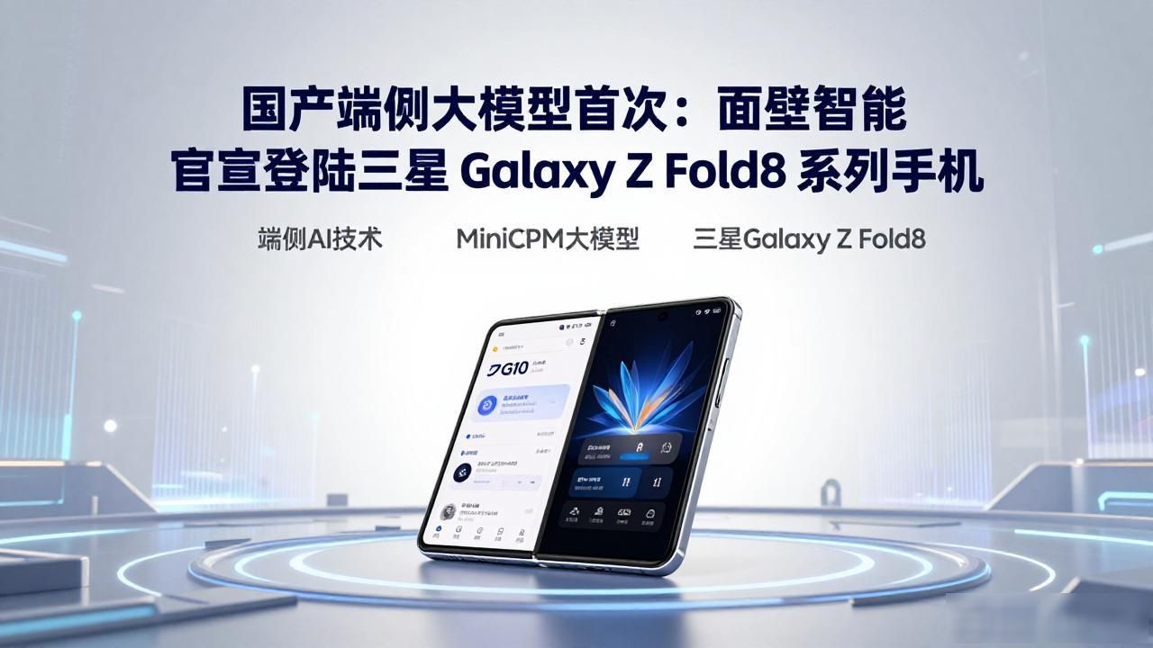 国产端侧大模型首次：面壁智能 MiniCPM 官宣登陆三星 Galaxy Z Fold8 系列手机