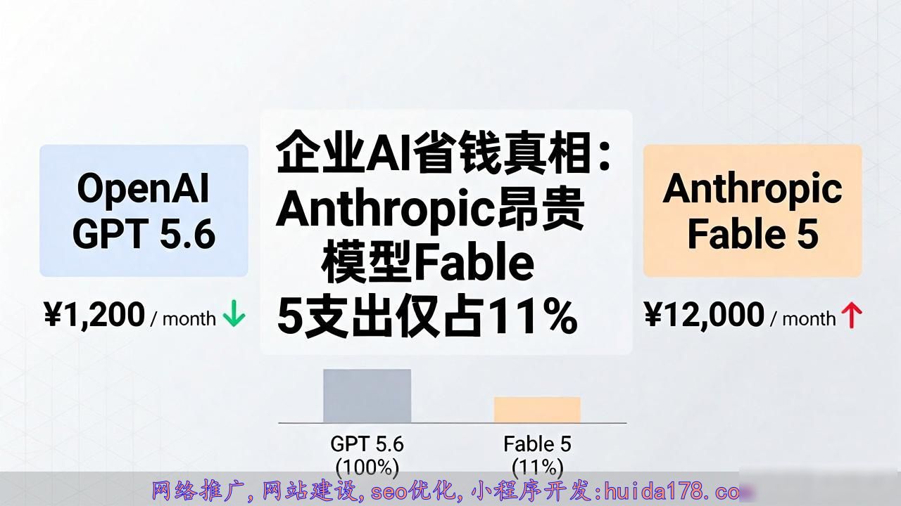 企业AI省钱真相：Anthropic昂贵模型Fable 5支出仅占11%