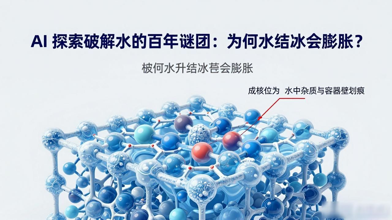 AI 探索破解水的百年谜团：为何水结冰会膨胀？