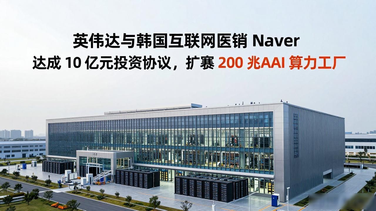 英伟达与韩国互联网巨头 Naver 达成 10 亿美元投资协议，扩容 200 兆瓦 AI 算力工厂